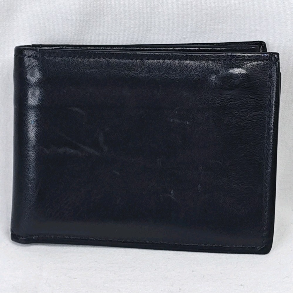 Vintage Rolfs Cowhide Black Leather Bifold Men's Wallet Coins Cards Keys Classic